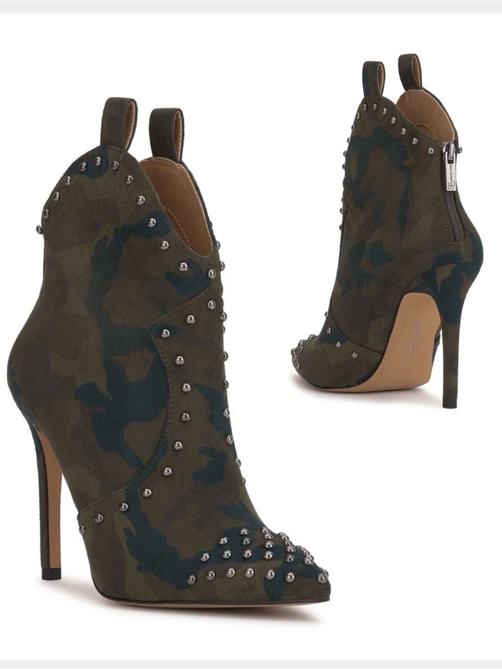 Jessica Simpson Studded Camouflage High-Heel Ankle Boot
